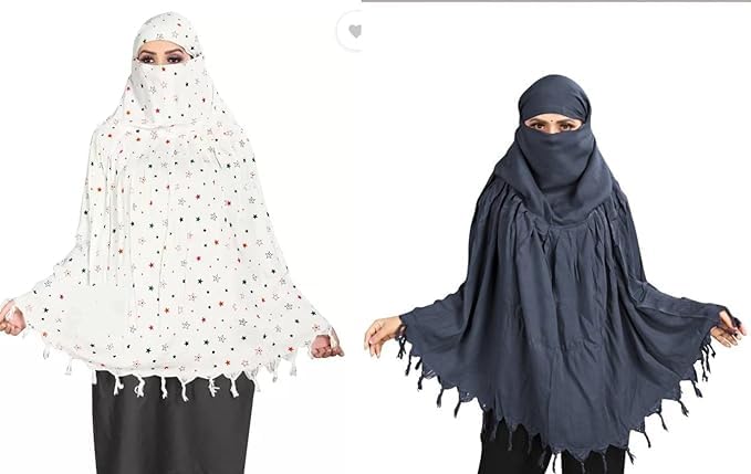 COMBO Women Cotton Stylish Hand Printed Scarf - Anti Pollution Full Face Cover With UV Sun Rays Protection Scarf (GREY-WHITE)