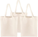 Breezy Blends Canvas Tote Bag for Women, Plain Tote Bag for painting,Reusable Multi-Purpose Cotton Bags for School/Gym/Shopping/Beach & Groceries, DIY Gift Bags Pack of 10