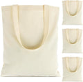 Riheesh Canvas Tote Bag - 4 PCS Cotton Canvas Reusable Grocery Shopping Blank Tote Bag with Handles for Crafts DIY, Gift, Advertising Promotion Activity