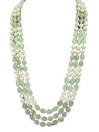 Long Beads Necklace for Women Handmade Chain Traditional White/Green/Mint Multicolor Trendy Neck wear Designer Fashion Jewellery for women