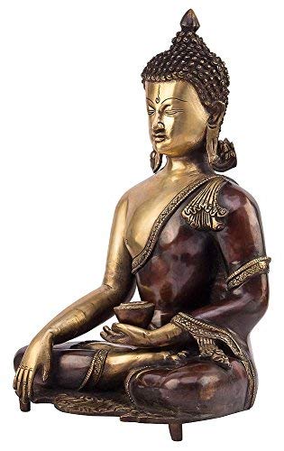 ARTVARKO Brass Buddha Bhumisparsha Statue Decorative Buddhism Big Gautam Buddha Showpiece Figurine Home Décor Gift 16 Inch