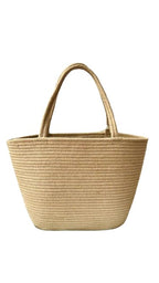 Tvineco Women Beach Tote boho bags for women with Decorative Lace Bow, Handmade Beige Jute Bag