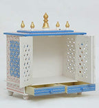 Jodhpur Handicrafts Wooden Home Temple Mandir Big Size Temple with Door Pooja Stand Wall Mount Mandap Devghar Size LXBXH 20X12x24 Inch