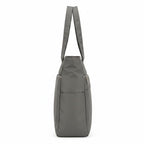 Bag-Age HB53 Large Tote Bag for Girls & Women | Water-Resistant Nylon Handbag with Multiple Compartments, Laptop Work Bag for Office, Travel, Shopping & Daily Use (Grey)