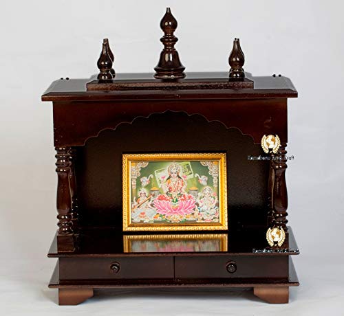 Kamdhenu art and craft Wood Home Temple (18 x 9 x 21 inch, Brown)