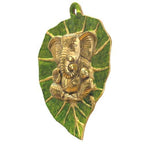 Prince Home Decor & Gifts Wall Hanging Ganesh on Leaf with Meenakari Work Decorative Showpiece