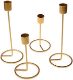 NOVELTY INDIA Set of 6 Candle Holder, Candlestick Holders Taper Candle Holder, Gold Metal Candle Stand for Home & Decor Candle Stick Holders.