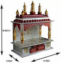 Kamdhenu Art and Craft Wood Home Temple, White, 15 x 8 x 18 inch, Standard
