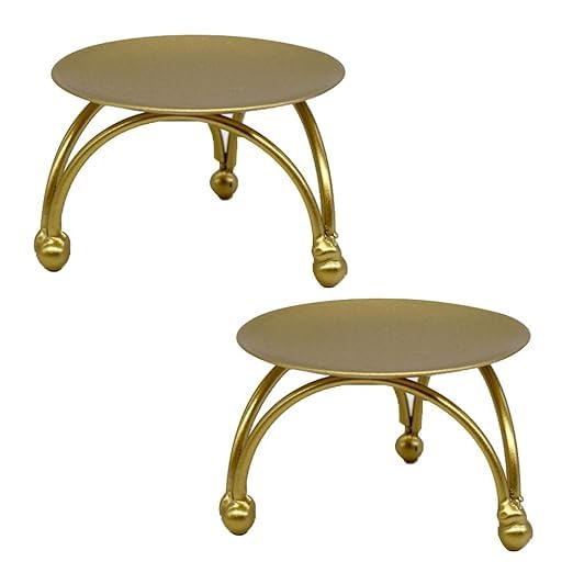 DECORCAVE Metal Candle Stand | 10 x 10 cm | Gold Finish | Premium Decorative Candle Holder for Living Room, Kitchen & Dining Table | Modern Tabletop Accent & Elegant Gifting Item
