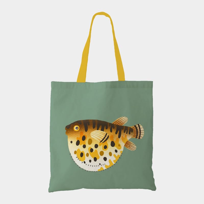 The Purple Tree Plump Pufferfish Tote Bag witH for Women - 1 Pc, Woman Tote Bag, Eco Friendly Tote, Underwater Theme Bags, Gifts For Women