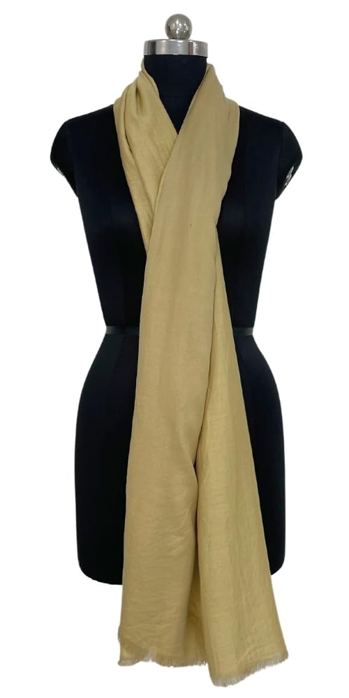 Hastakrutam Reversible Pashmina Silk Stole (Khakhi)