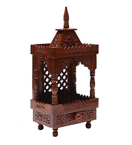 Shilpi Handcrafted Wooden Home Temple/Wooden Temple/Pooja Mandir/Puja Ghar/Mandap/Wooden Temple/Mandir/Antique Carved Temple