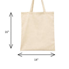 100% Natural Cotton Tote Bag (14x16 Inch, Pack of 6) | Eco-Friendly Reusable Canvas Grocery Shopping Bag | Washable Heavy-Duty Cloth Shoulder Jhola Bag for Women & Men