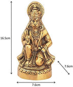 Prince Home Decor & Gifts Hanuman Ji Statue Sitting In Metal Hanuman Ji Idol Bajrangbali Murti Gift Article Decorative Showpiece, Multicolour, 1 Piece.