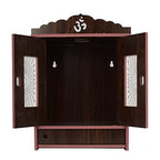Lakhaji Wooden Wall Hanging Puja Temple for Home | Pooja Room Mandir Wood Devghar Stand for Office and Shop