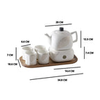MAGNIFIQUE Tea Set - Natural White and Gold Leaf Nestasia
