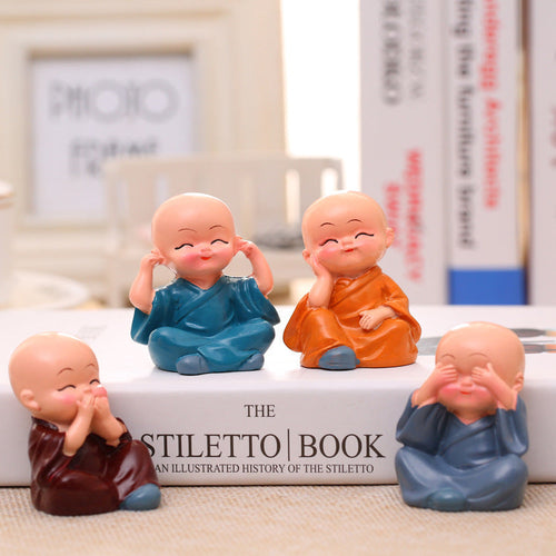 4 Pieces of Buddha Statues Monks kafalo
