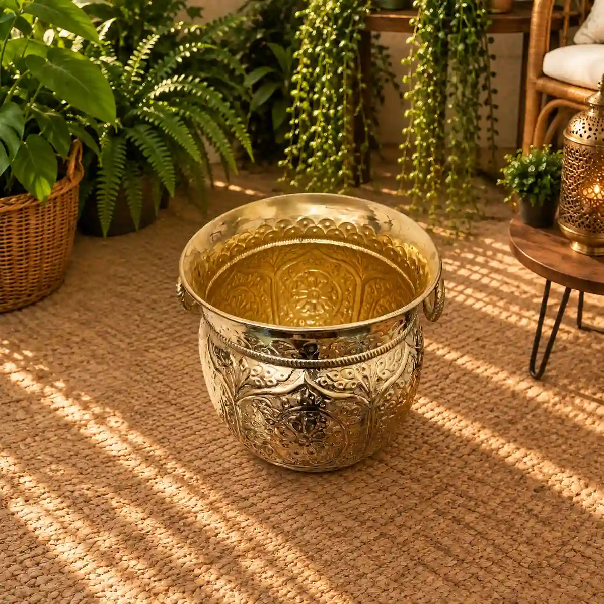 Brass Bucket Planter Pot Vedansh Craft