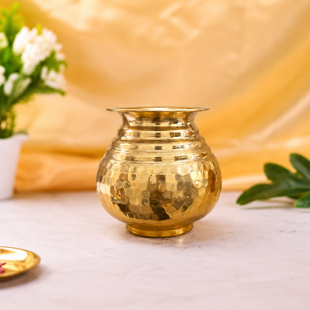 Brass Hammered Pooja Kalash Vedansh Craft