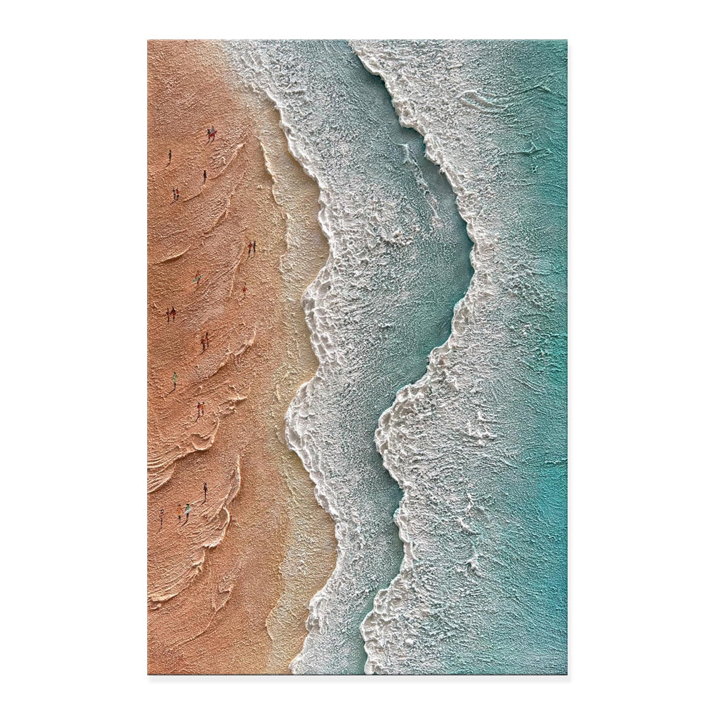 Handmade 3D Textured Acrylic Design Seaside Beach Vacation Landscape Canvas Oil Painting Wall Decor Art Unframed Wall Picture Crafts Hot Selling Pieces kafalo