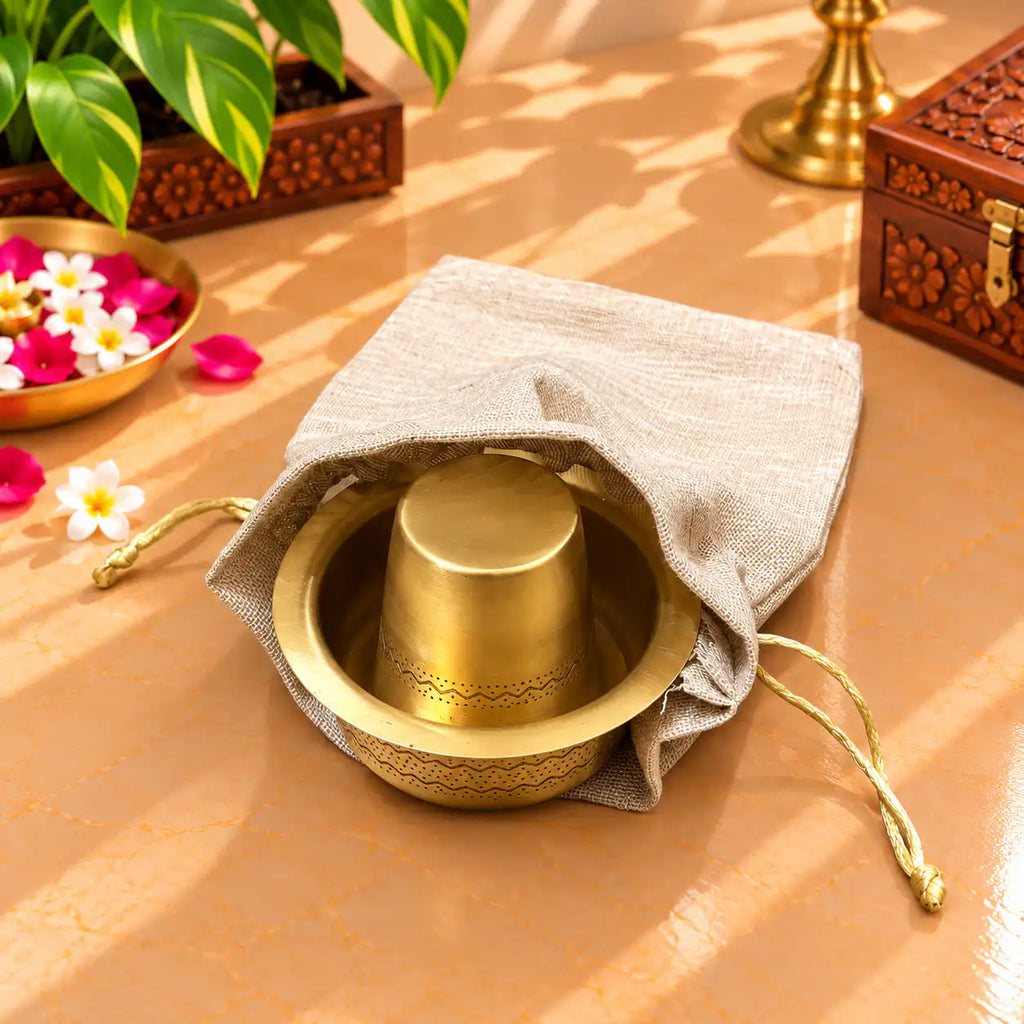 Brass Pooja Potli Gift Hamper: Bulk Corporate Gifting Vedansh Craft