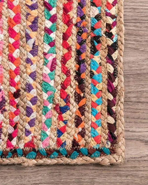 Durable Multicolor Rectangular Jute Carpet For Living Space