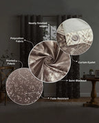 Premium Polycotton Eyelet Door Curtain (Brown, 7 ft)