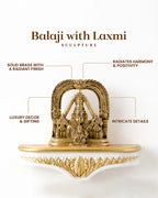 Tirupati Balaji with Lakshmi Brass Idol Spiritual Showpiece for Home