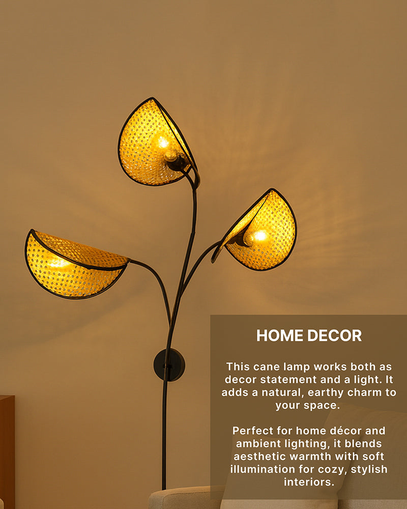 Handmade Rattan Wall Lamp for Bedroom and Study Room