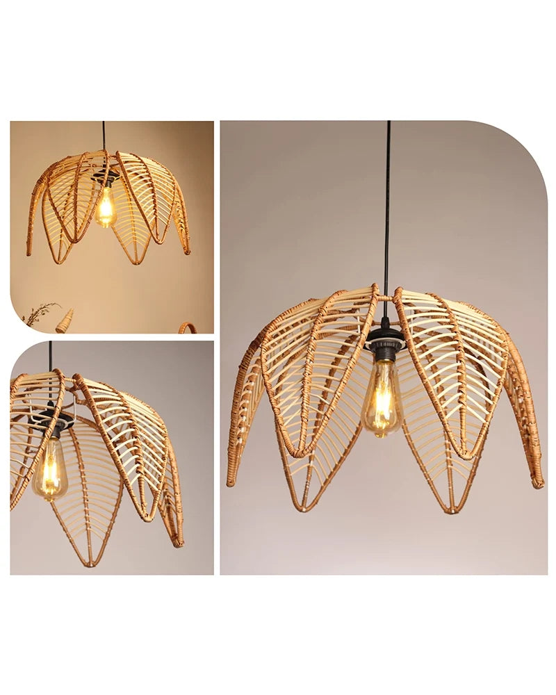 Artistic Rattan Ceiling Light for Cafe and Restaurant