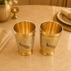 Brass Hand Painted Glass Pair Vedansh Craft