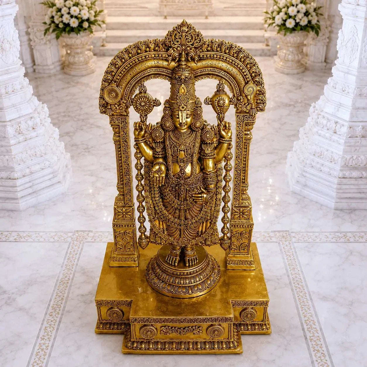 Brass Frame Tirupati Balaji/Venkateshwar Idol (62 Inch) Vedansh Craft
