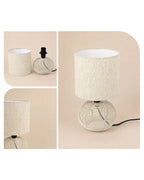 Artisan Linen Shade Table Lamp with Sleek Metal Base Warm Glow