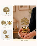 100% Pure Brass Kalpavriksha Deepak for Puja and Temple Décor