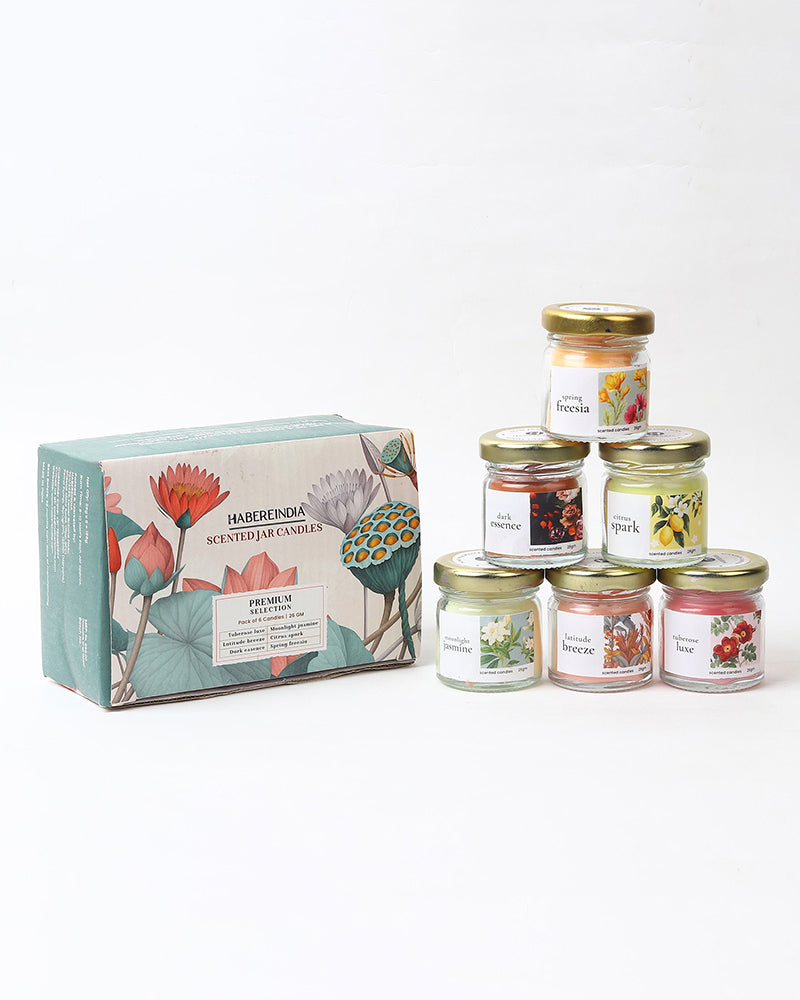 Set of 6 Scented Aroma Candles, 26gm Each with 6–8 Hour Burn for Fragrance and Gifting