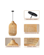 Natural Bamboo Pendant Lamp for Living Room Decoration