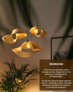 Handmade Bamboo Ceiling Lamp for Home Decor and Hall