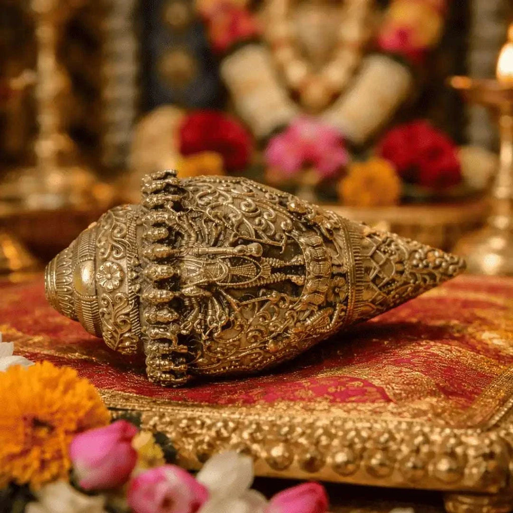 Brass Lightweight Vishwaroopam Vishnu Conch Vedansh Craft