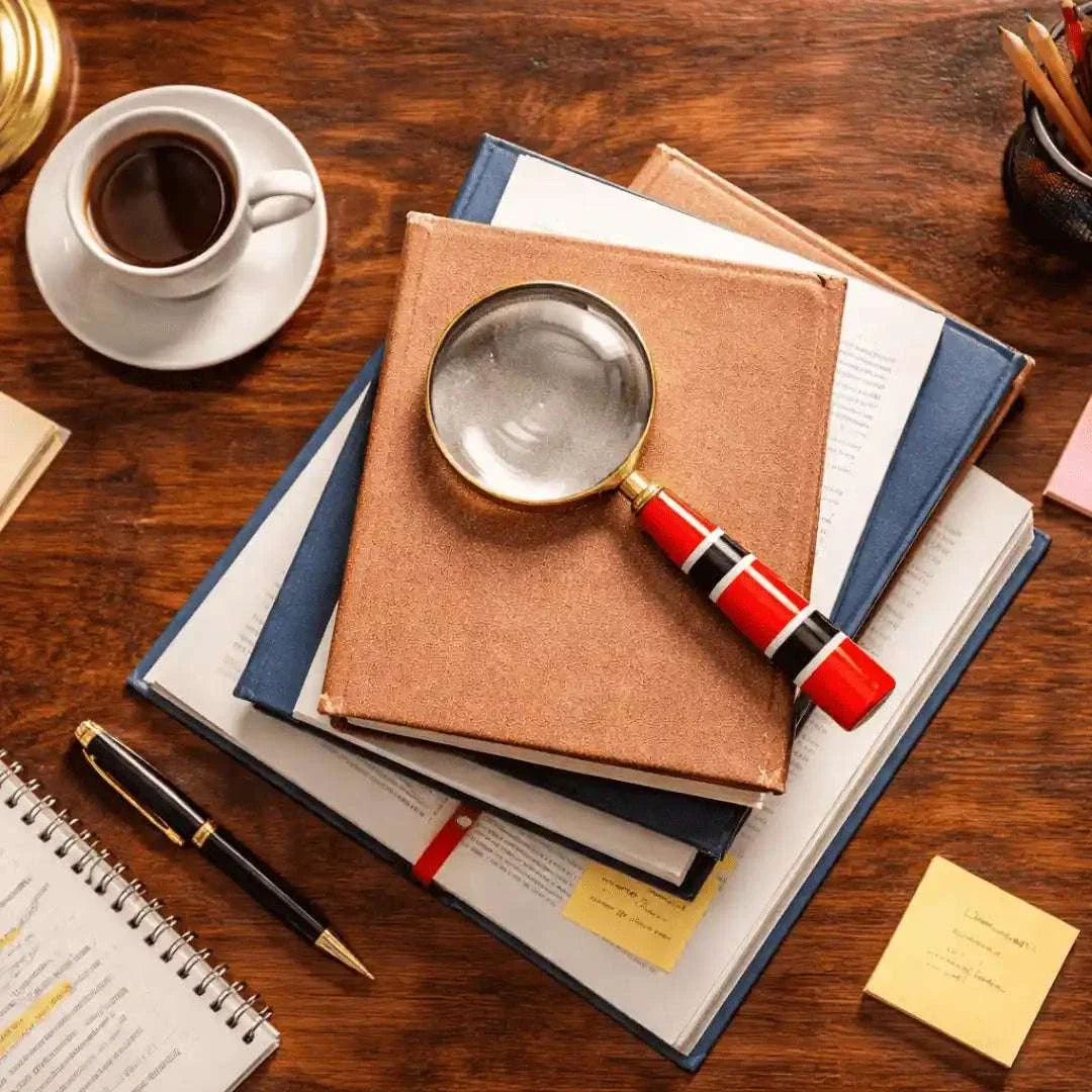 Brass Magnifying Glass With Wooden Handle Vedansh Craft