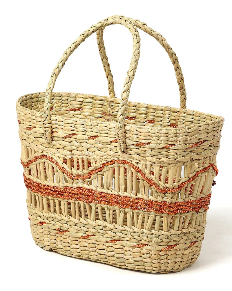 Handmade Seagrass Tote Bag for Storage, Shopping & Market Use