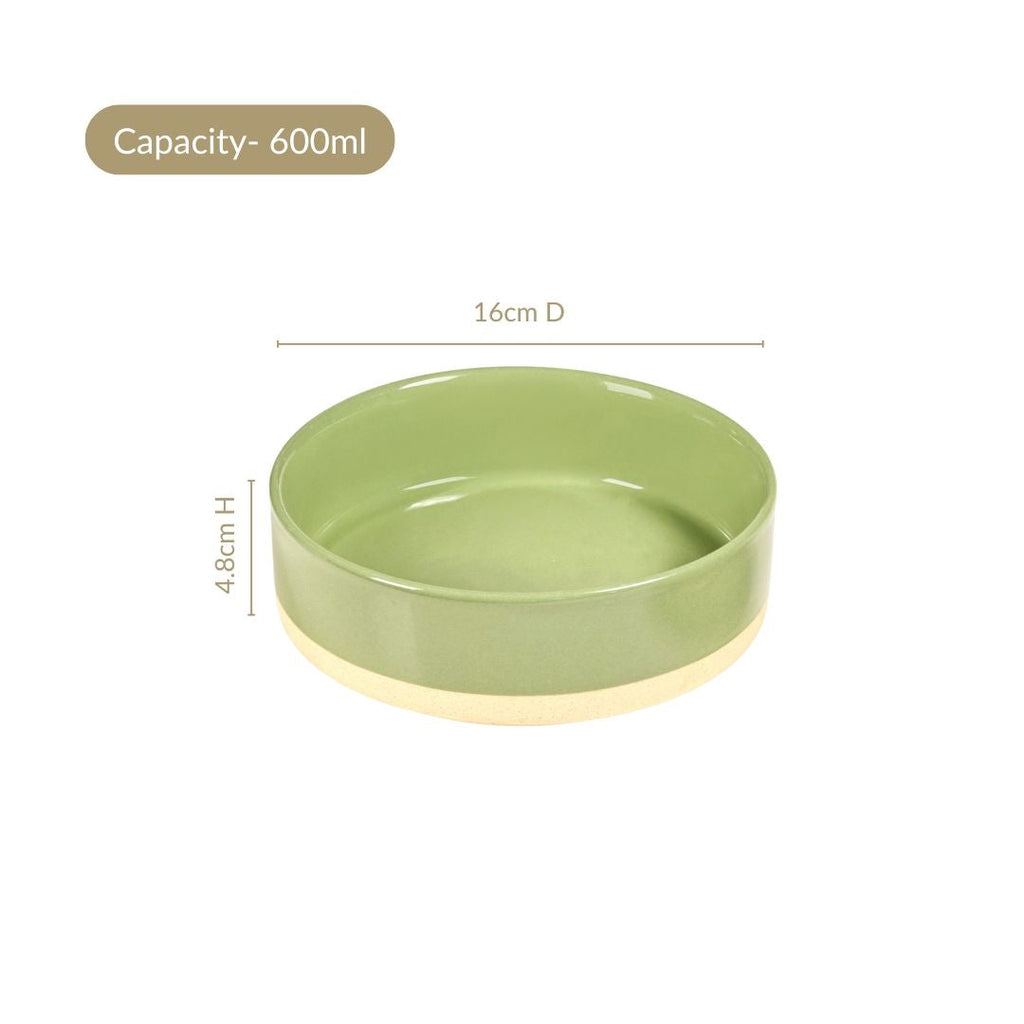 Earthy Small Serving Bowl Green Set Of 2 600ml Nestasia