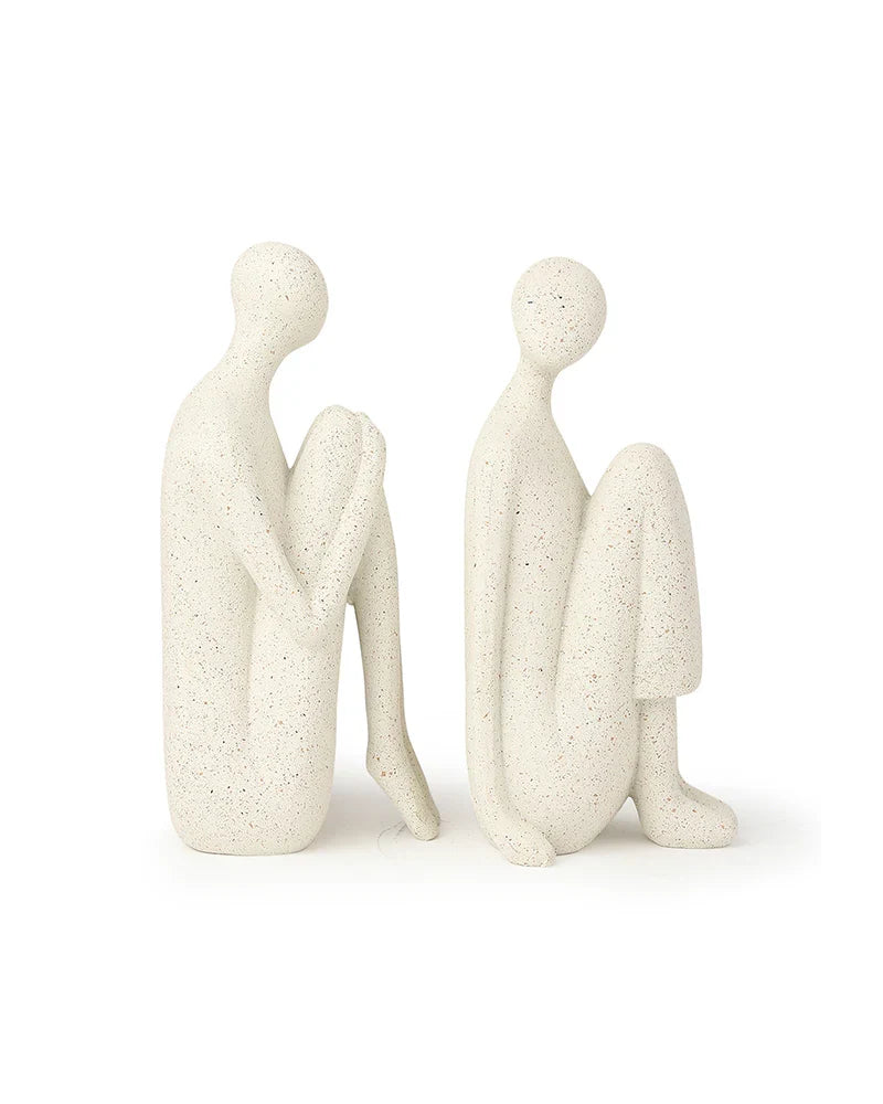 Human Bookend Figurine in Polypropylene for Living Room, Study, and Office