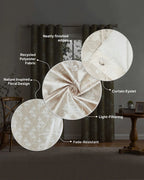 Modern Polyester Door Curtain with Eyelets (Cream, 7 ft)