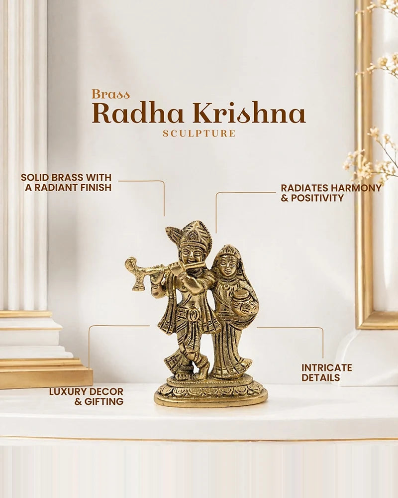 Radhe Krishna Ji Murti for Pooja Items, Home Decoration & Janmashtami Gifting