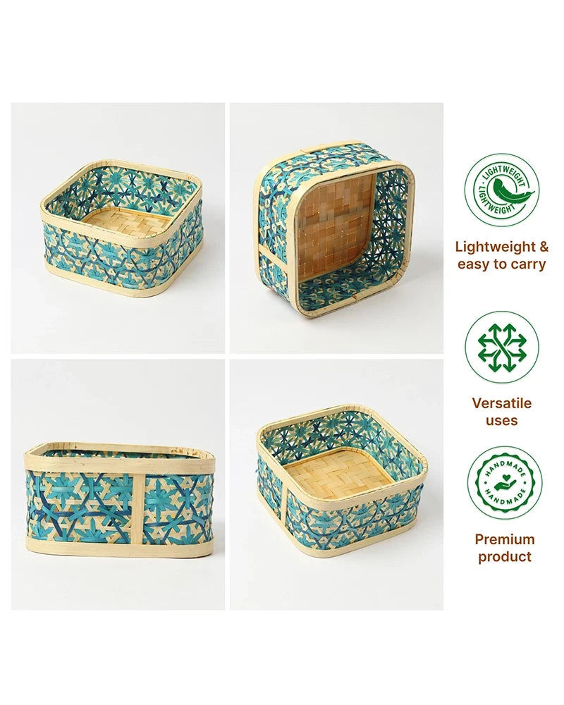 Bamboo Storage Basket Multipurpose Home Organizer