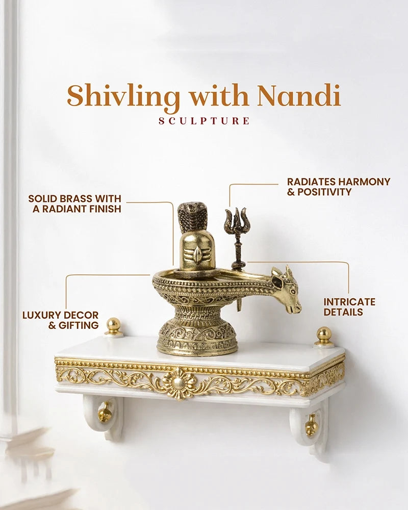 Decorative Brass Shivling Idol for Mandir and Home Pooja