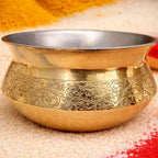 Brass Royal Handi For Serving (3 Inch) Vedansh Craft
