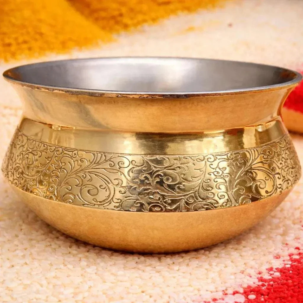 Brass Royal Handi For Serving (3 Inch) Vedansh Craft