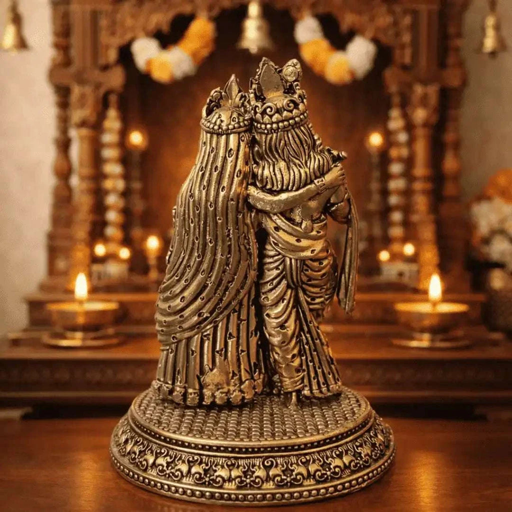 Brass Lightweight Standing Radha Krishna Idol Vedansh Craft
