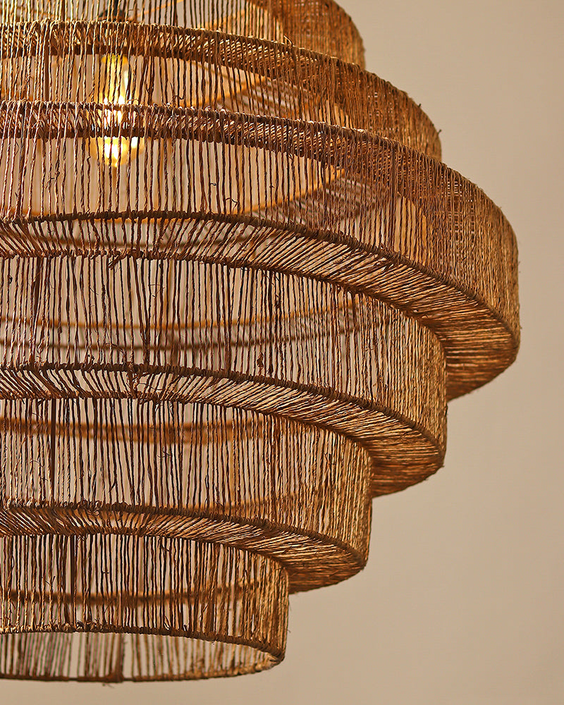 Minimalist Raffia Ceiling Lamp for Bedroom and Living Room